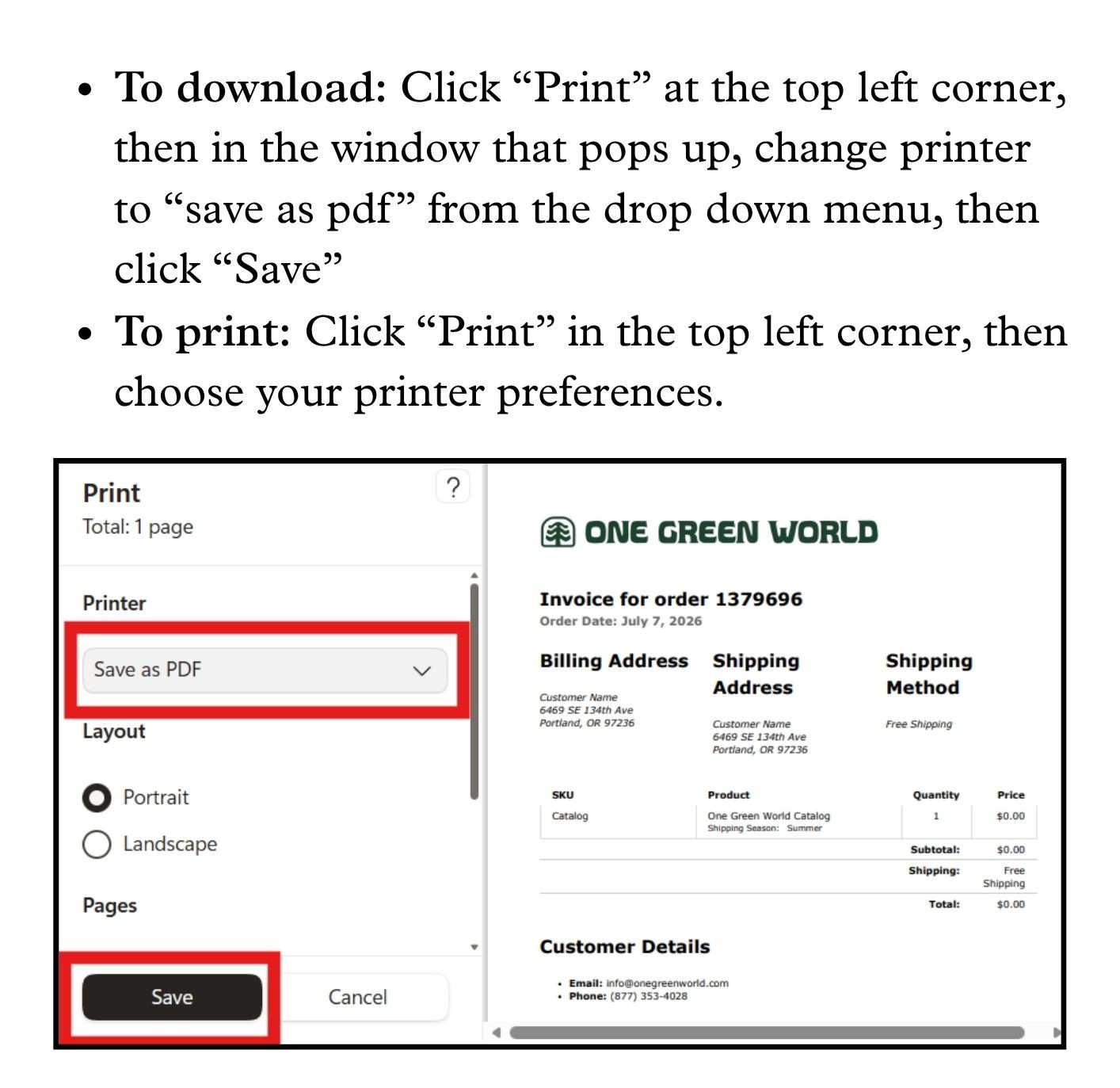 Step 4 on printing/downloading
